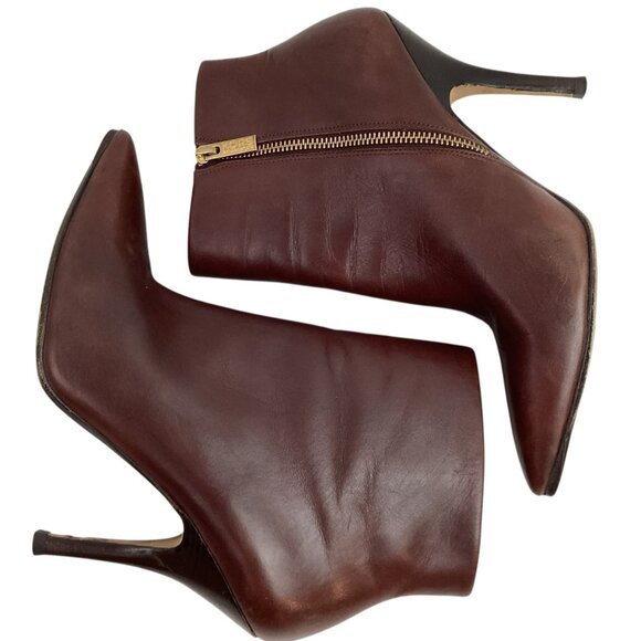 Kors Michael Kors Womens 9.5M Leather Pointed Toe Ankle Boots Brown - Picture 5 of 14